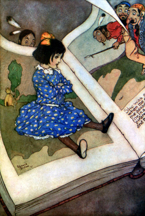 Illustrazione -little-girl-in-a-book-illustration-to-fairies-i-have-met