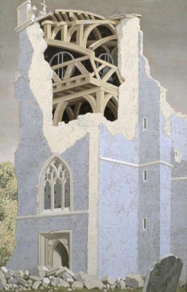 Coggeshall Church, Essex 1940 by John Armstrong 1893-1973